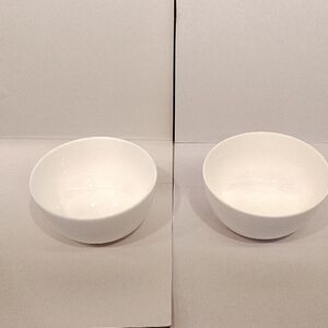 Hotel Collection Set of Two White Bone China Cereal Bowls